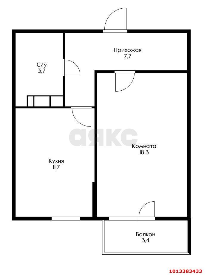 Фото №5: 1-комнатная квартира 42 м² - Краснодар, жилой комплекс Фреш, ул. имени Валерия Гассия, 4/7к3