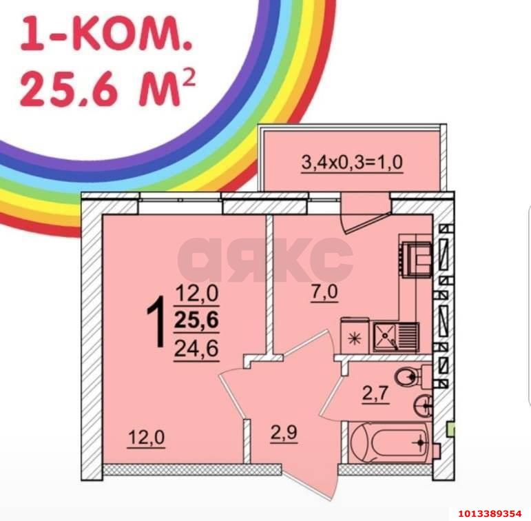 Фото №8: 1-комнатная квартира 24 м² - Новая Адыгея, жилой комплекс Дарград, ул. Тургеневское шоссе, 33/1к3