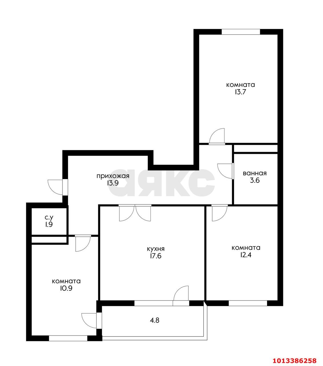 Фото №12: 3-комнатная квартира 79 м² - Краснодар, жилой комплекс Европа-Сити, ул. Византийская, 9