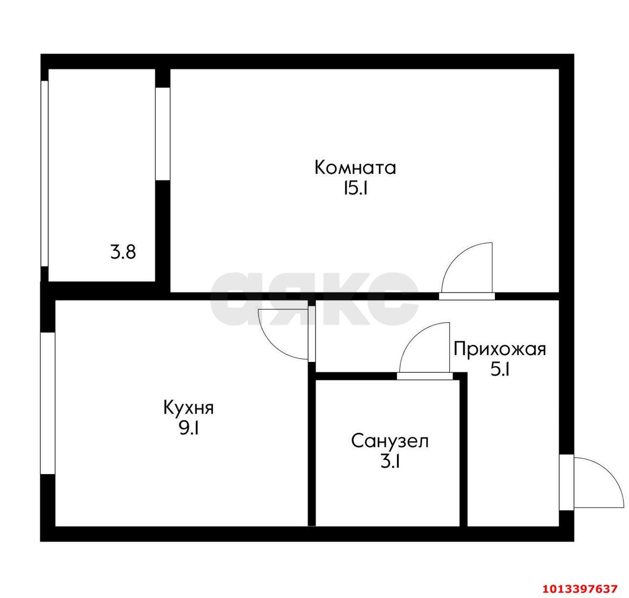 Фото №10: 1-комнатная квартира 36 м² - Краснодар, жилой комплекс Лучезарный, ул. Московская, 154к1