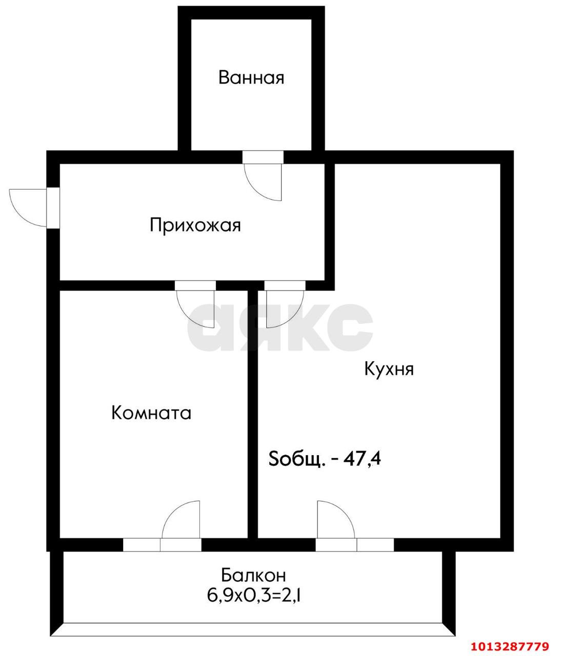 Фото №1: 1-комнатная квартира 49 м² - Новая Адыгея, жилой комплекс Виноград 2, ул. Бжегокайская, 25/1к12