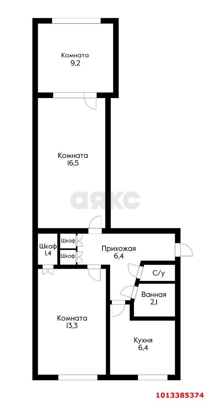 Фото №14: 3-комнатная квартира 56 м² - Краснодар, жилой комплекс На Стахановской, ул. Стахановская, 1/5