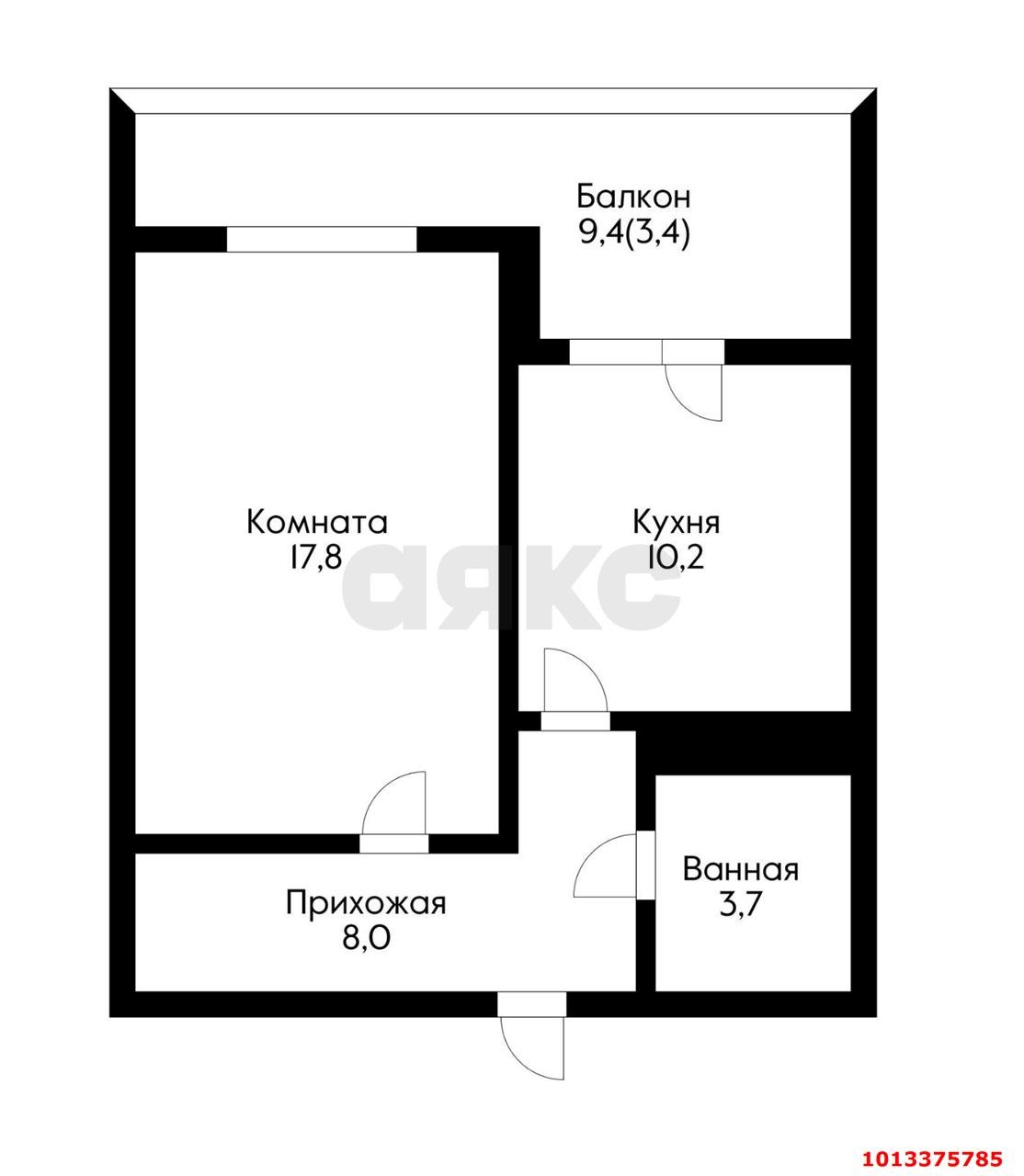 Фото №16: 1-комнатная квартира 43 м² - Краснодар, жилой комплекс Фреш, ул. имени Валерия Гассия, 4/7к2