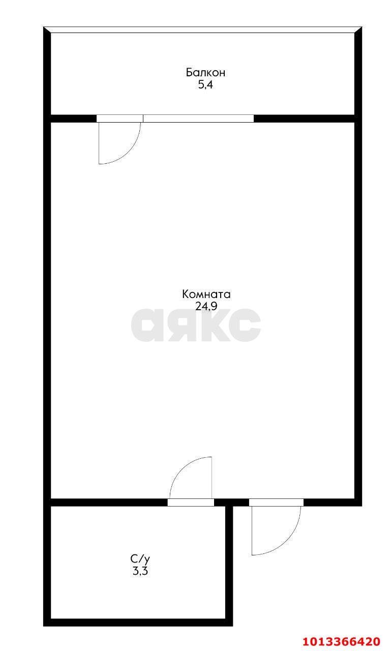 Фото №5: Студия 33 м² - Российский, жилой комплекс Берёзки, ул. Ратной Славы, 24