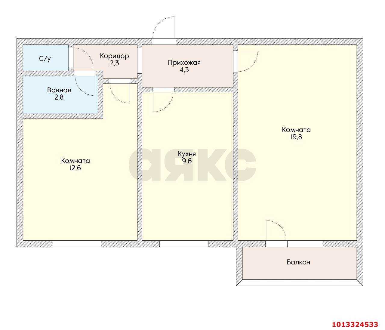 Фото №11: 2-комнатная квартира 52 м² - Краснодар, Фестивальный, ул. Красных Партизан, 443