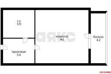 Фото №1: Студия 21 м², 3/5 эт. - Новая Адыгея, мкр. жилой комплекс Мега, ул. Бжегокайская, 90/2к4