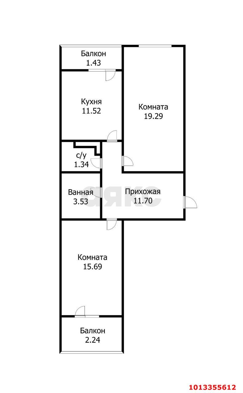 Фото №13: 2-комнатная квартира 64 м² - Краснодар, жилой комплекс Видный, ул. Командорская, 3к2