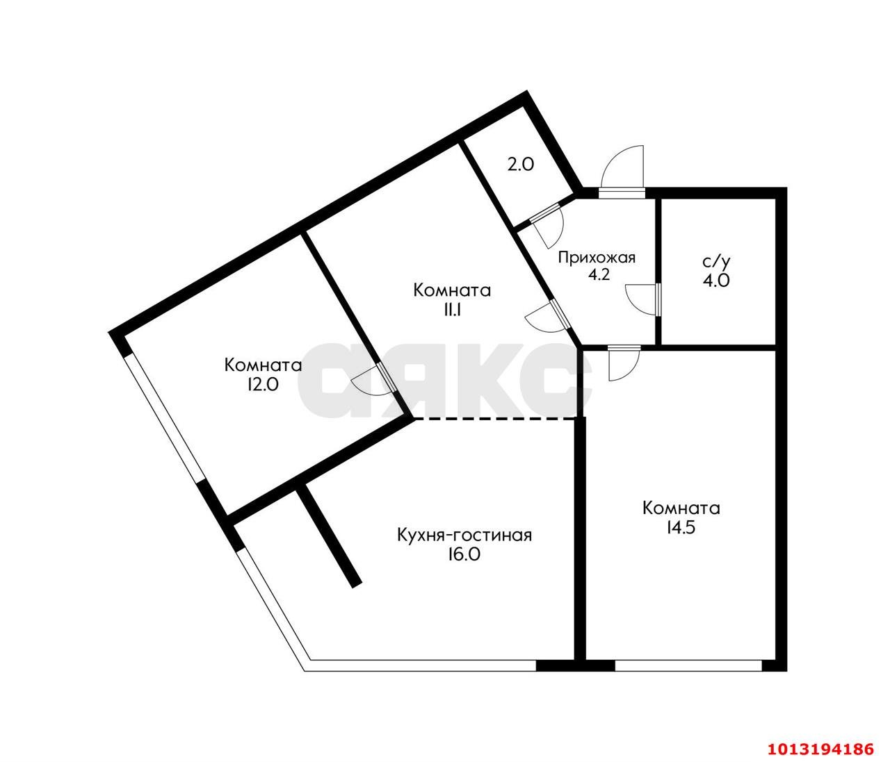 Фото №9: 3-комнатная квартира 63 м² - Новая Адыгея, жилой комплекс Мега-Победа 2, ул. Песочная, 1к5