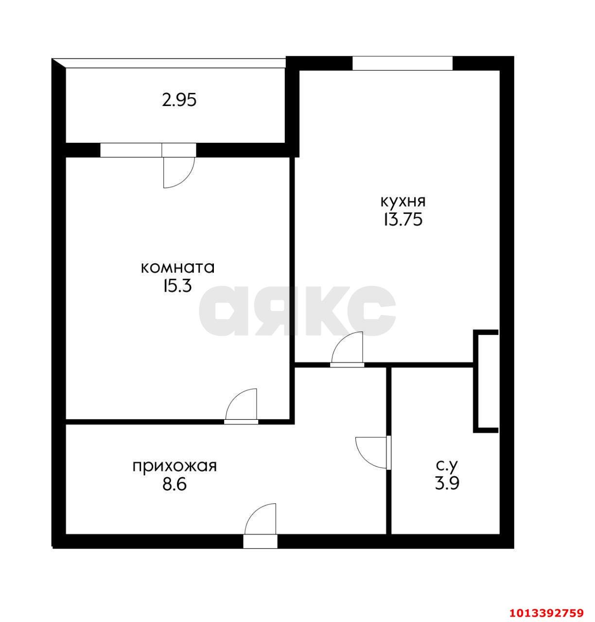 Фото №5: 1-комнатная квартира 44 м² - Яблоновский, жилой комплекс Компаньон-Сити, ул. Шоссейная, 63к1