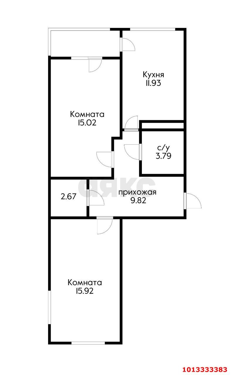 Фото №6: 2-комнатная квартира 60 м² - Краснодар, Музыкальный, ул. имени Мусоргского М.П., 26к1