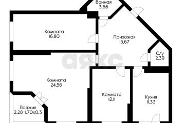 Фото №5: 3-комнатная квартира 87 м² - Краснодар, мкр. жилой комплекс Сограт, ул. Красных Партизан, 4/15