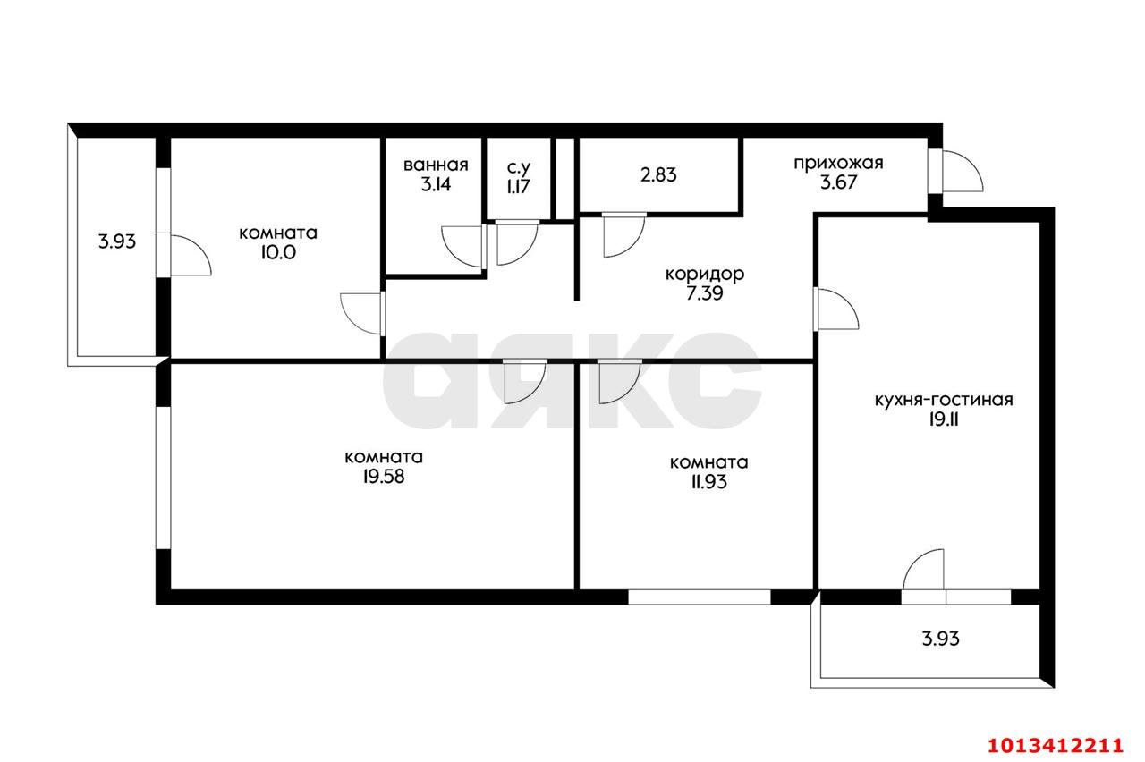 Фото №13: 3-комнатная квартира 90 м² - Краснодар, Школьный, ул. Школьная, 5