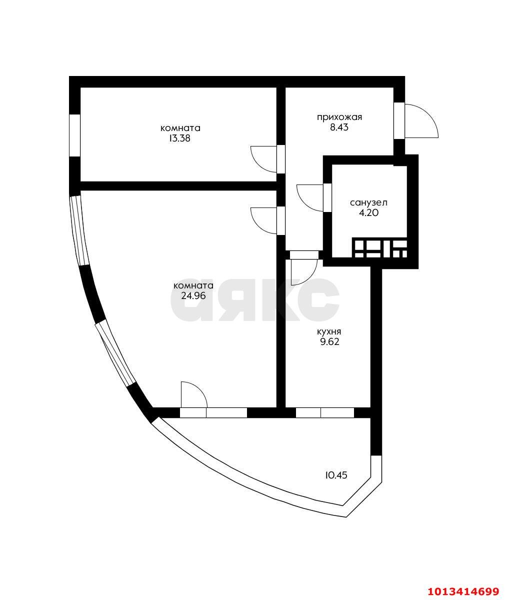 Фото №18: 2-комнатная квартира 71 м² - Краснодар, имени Петра Метальникова, ул. Цезаря Куникова, 24к1