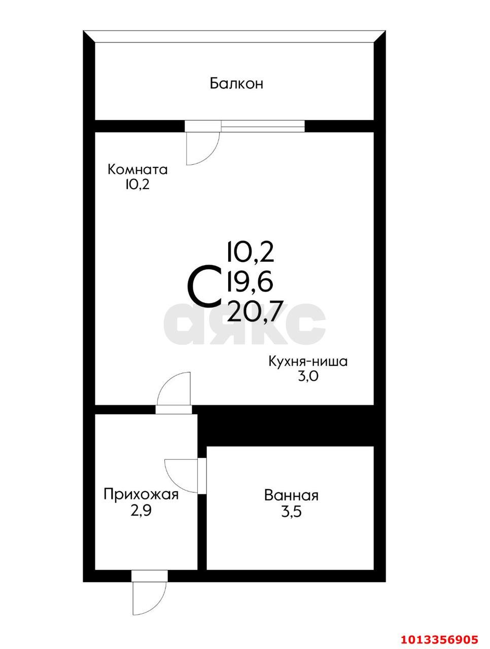 Фото №6: Студия 23 м² - Краснодар, жилой комплекс Свобода, ул. Домбайская, 55к2