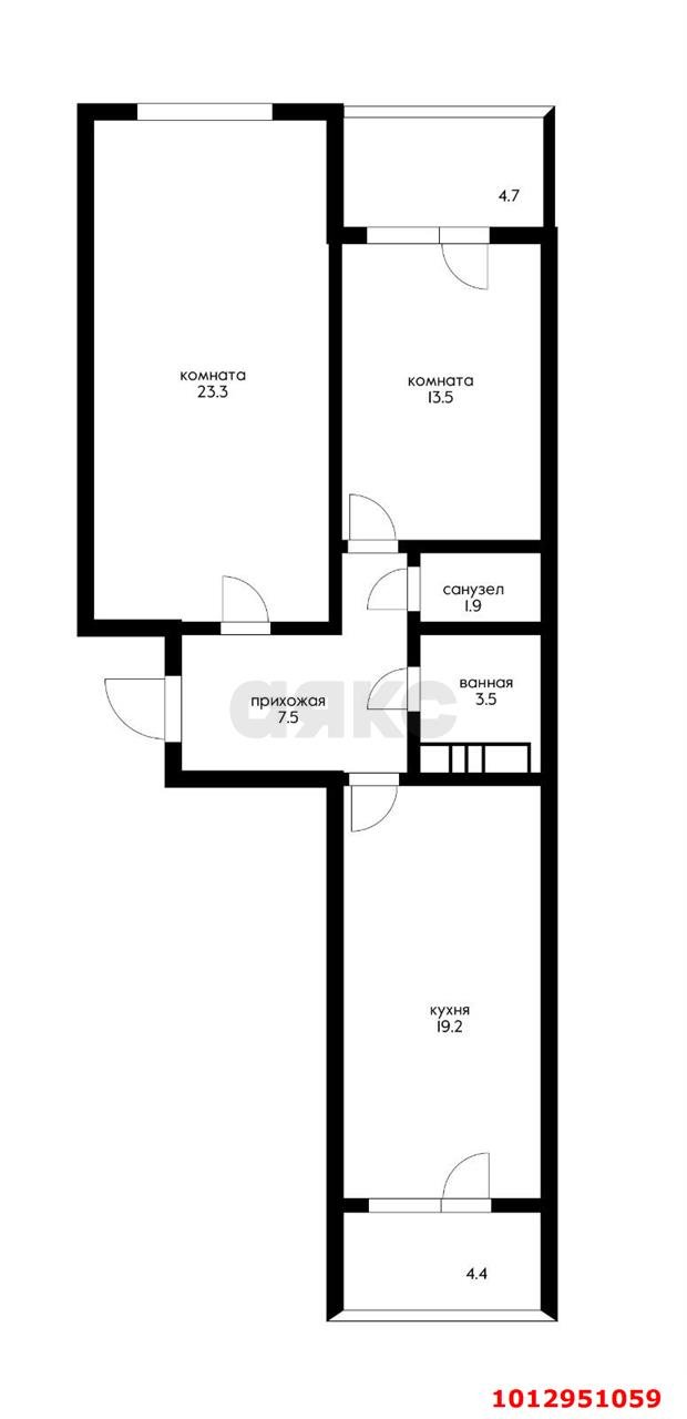 Фото №3: 2-комнатная квартира 78 м² - Краснодар, жилой комплекс Сказка Град, ул. имени В.Н. Мачуги, 166Ак2