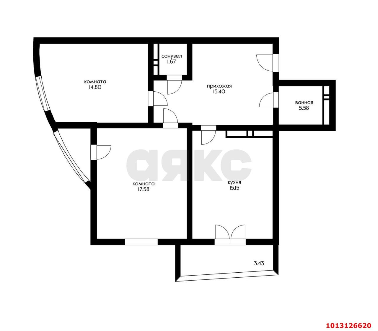 Фото №3: 2-комнатная квартира 68 м² - Краснодар, Кожзавод, ул. Минская, 122/3