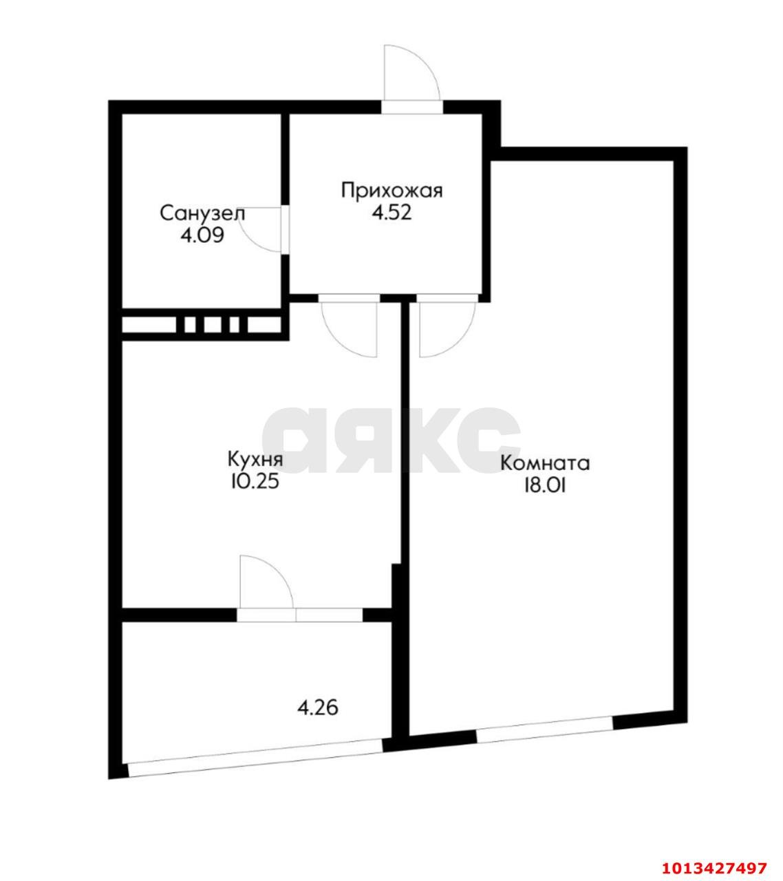 Фото №3: 1-комнатная квартира 40 м² - Краснодар, жилой комплекс Сограт, ул. Красных Партизан, 4/15