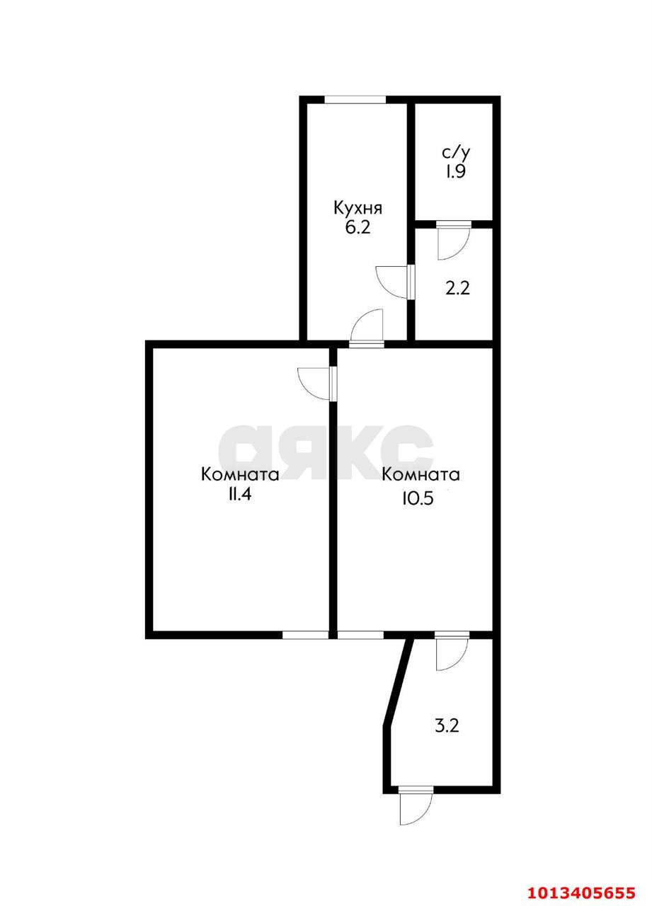 Фото №6: 2-комнатная квартира 33 м² - Краснодар, Центральный, ул. Митрофана Седина, 46