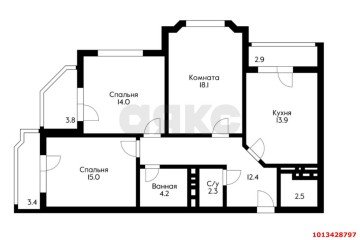 Фото №2: 3-комнатная квартира 86 м² - Краснодар, мкр. Центральный, ул. Ленина, 64