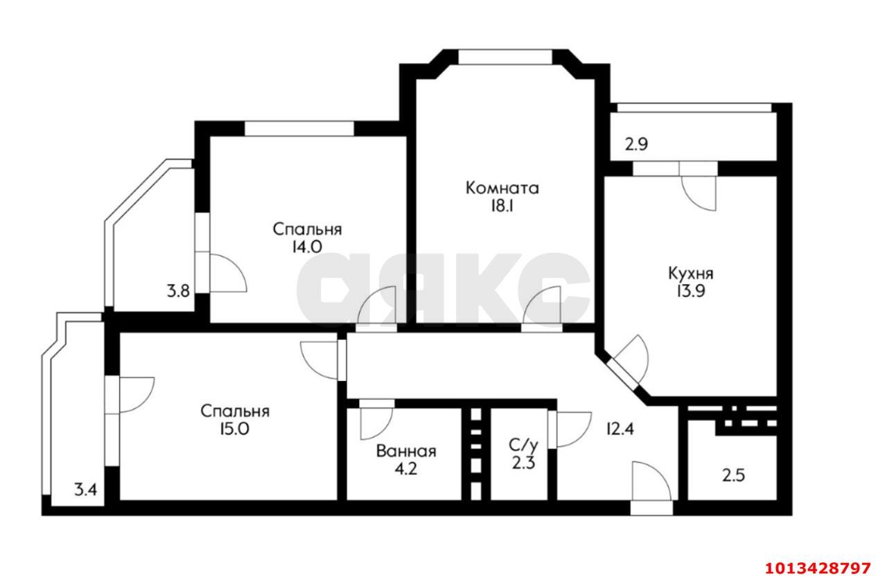 Фото №2: 3-комнатная квартира 86 м² - Краснодар, Центральный, ул. Ленина, 64