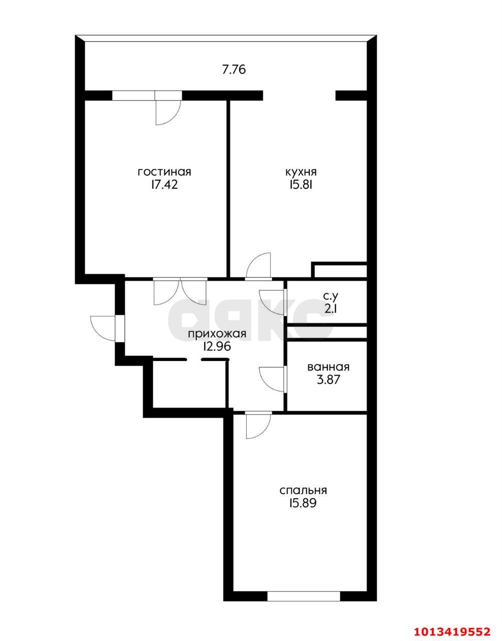 Фото №20: 2-комнатная квартира 78 м² - Краснодар, 9-й километр, пр-д Репина, 3/1к3