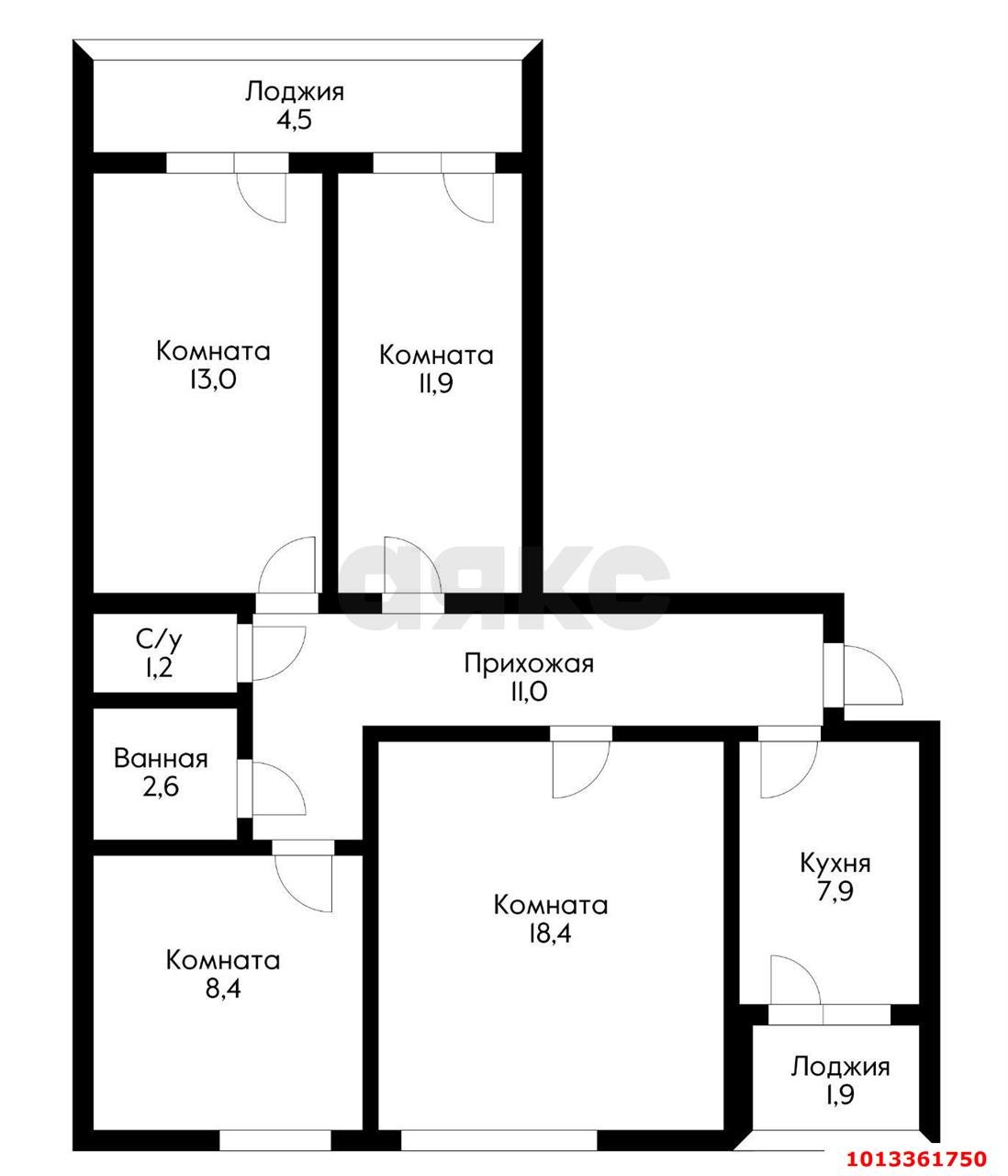 Фото №2: 4-комнатная квартира 80 м² - Краснодар, Центральный, ул. Красноармейская, 140