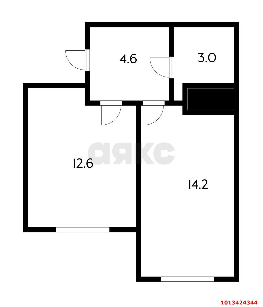 Фото №5: 1-комнатная квартира 29 м² - Небуг, ул. Центральная, 12