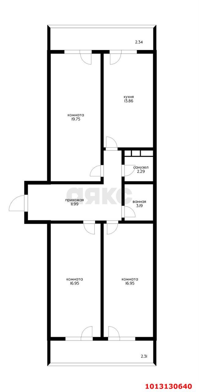 Фото №5: 3-комнатная квартира 84 м² - Краснодар, Камвольно-суконный Комбинат, ул. Магистральная, 11