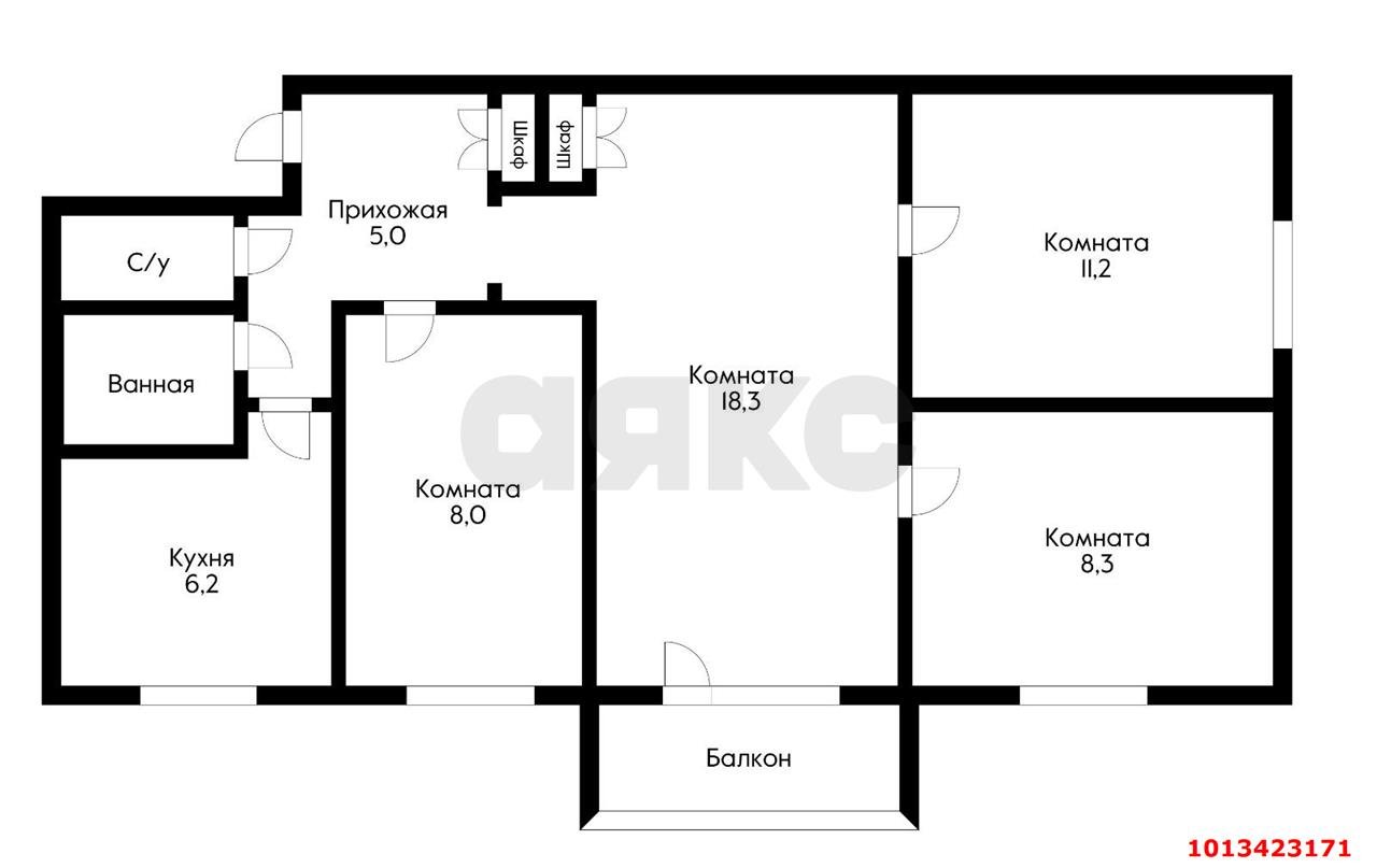 Фото №7: 3-комнатная квартира 61 м² - Краснодар, Хлопчато-бумажный Комбинат, ул. Новороссийская, 182