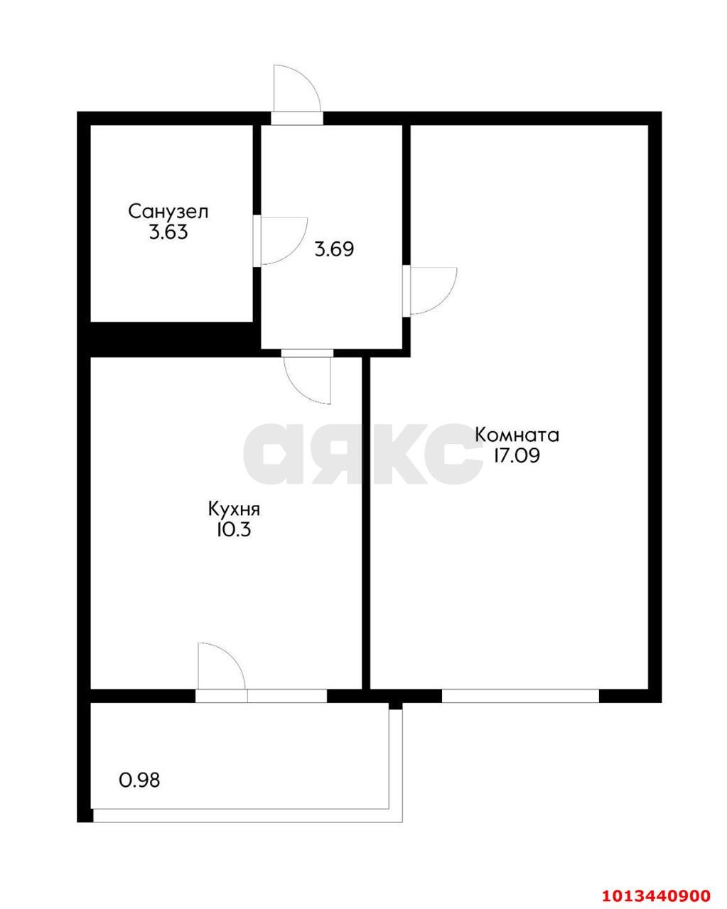 Фото №6: 1-комнатная квартира 38 м² - Краснодар, жилой комплекс Краски, ул. Краеведа Соловьёва, 6