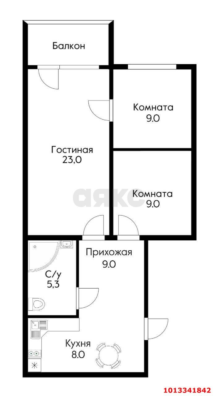 Фото №3: 3-комнатная квартира 62 м² - Краснодар, Музыкальный, ул. Гомельская