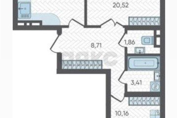 Фото №2: 2-комнатная квартира 69 м² - Краснодар, мкр. жилой комплекс Самолёт-4, ул. Ивана Беличенко