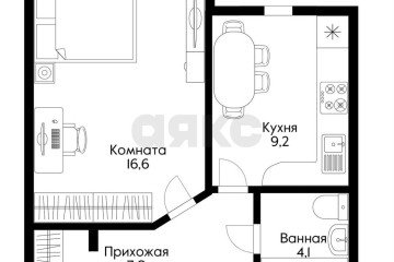 Фото №4: 1-комнатная квартира 36 м² - Краснодар, мкр. жилой комплекс Прованс, ул. Генерала Петрова, 33