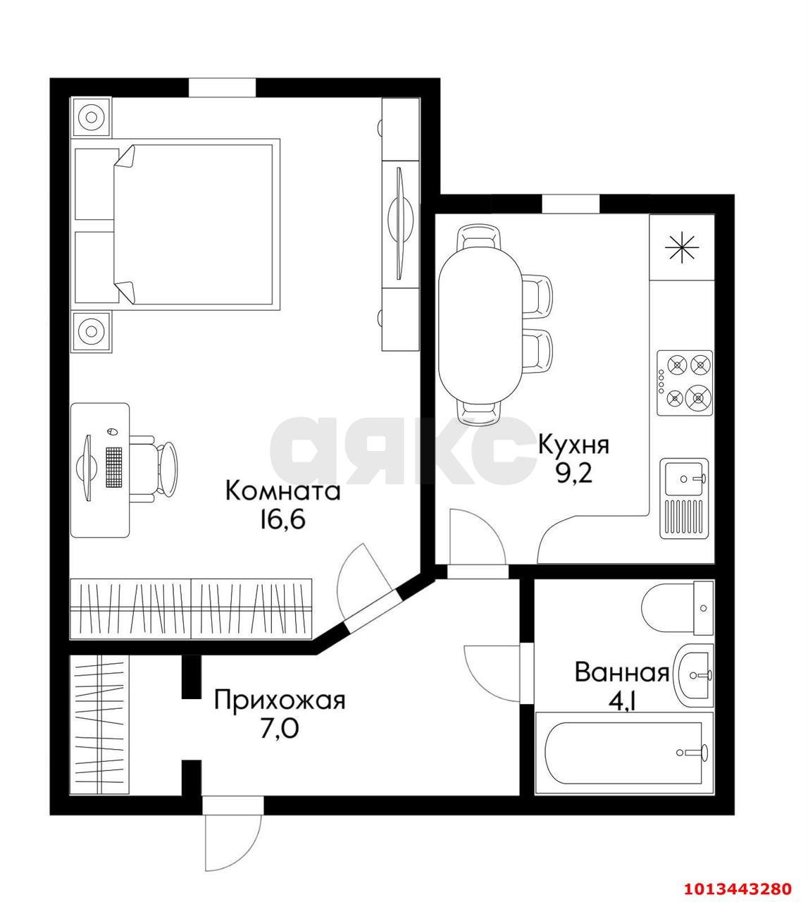 Фото №4: 1-комнатная квартира 36 м² - Краснодар, жилой комплекс Прованс, ул. Генерала Петрова, 33