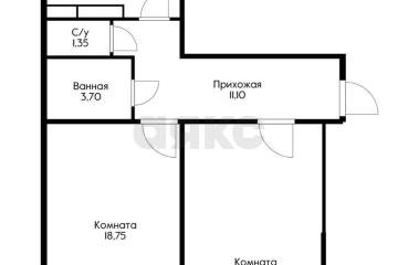Фото №1: 2-комнатная квартира 70&nbsp;м², 2/9&nbsp;эт. - Яблоновский, мкр. ЖК Солнечный, ул. Солнечная, 57к1
