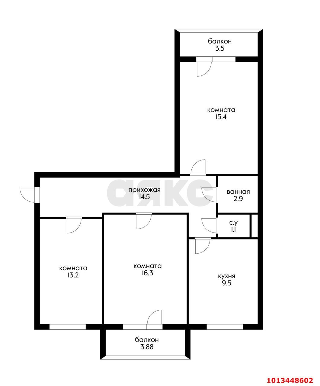 Фото №13: 3-комнатная квартира 80 м² - Краснодар, Военный городок № 109, ул. Кореновская, 67