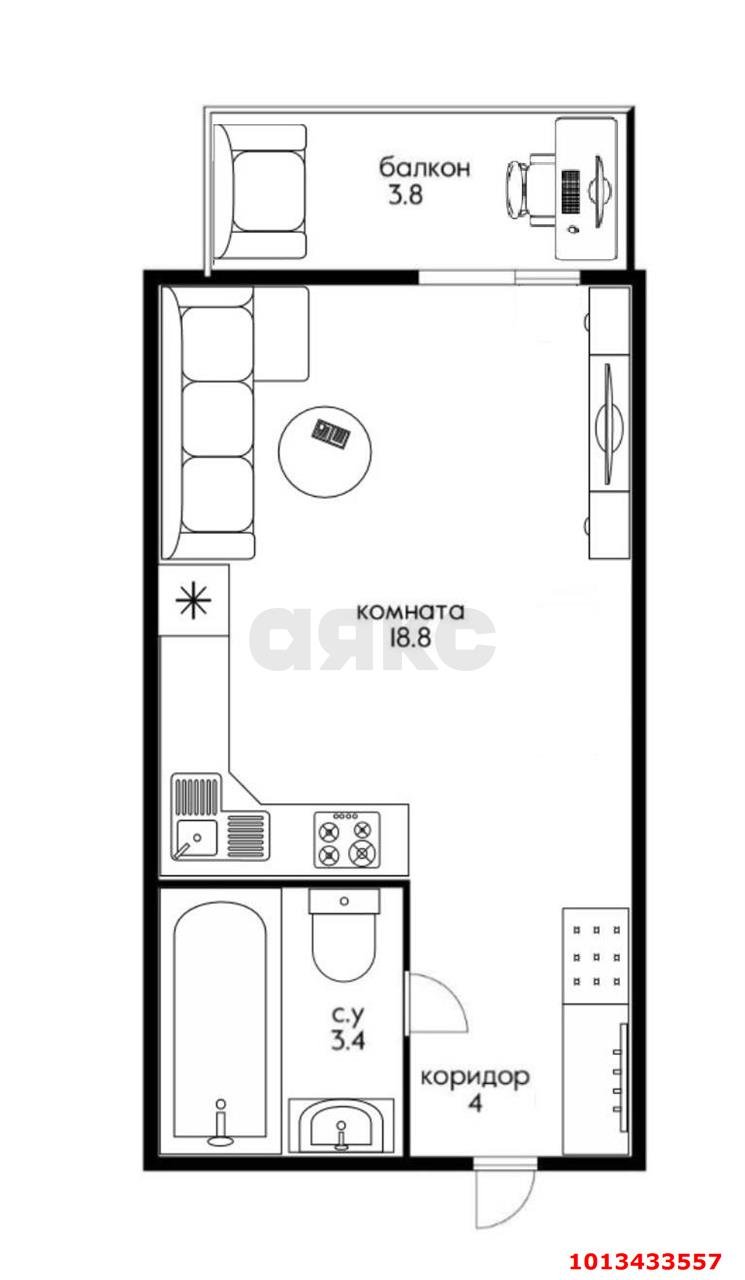 Фото №9: Студия 30 м² - Краснодар, жилой комплекс Айвазовский, ул. Старокубанская, 123А