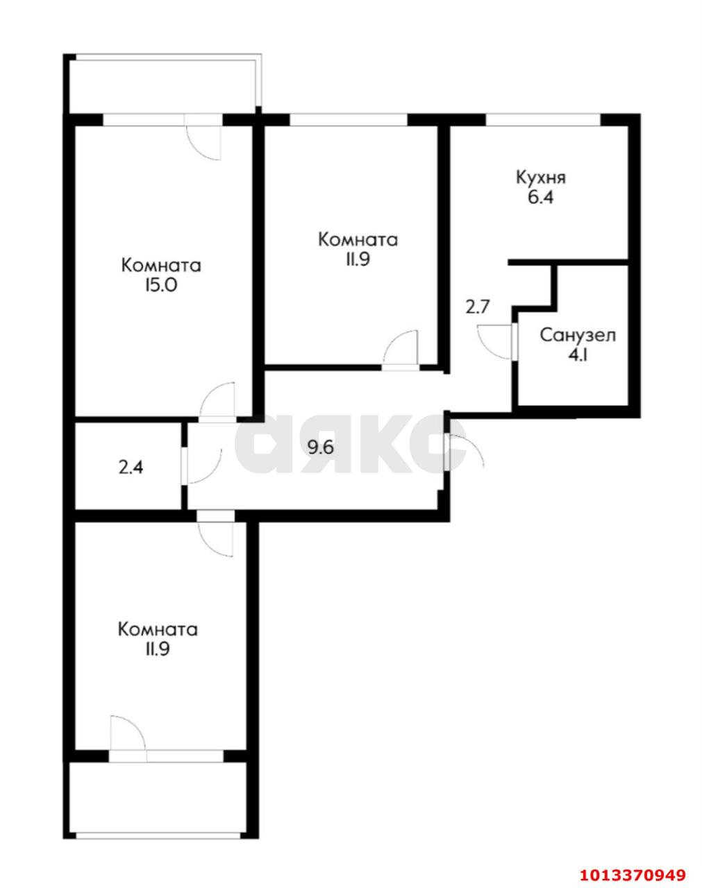 Фото №13: 3-комнатная квартира 71 м² - Краснодар, Гидростроителей, ул. Гидростроителей, 23