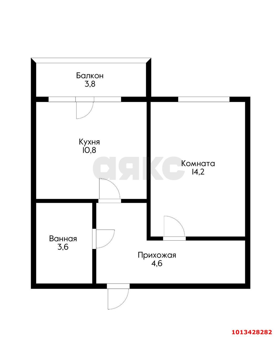 Фото №5: 1-комнатная квартира 34 м² - Краснодар, жилой комплекс Абрикосово, ул. имени Героя Георгия Бочарникова, 4к1