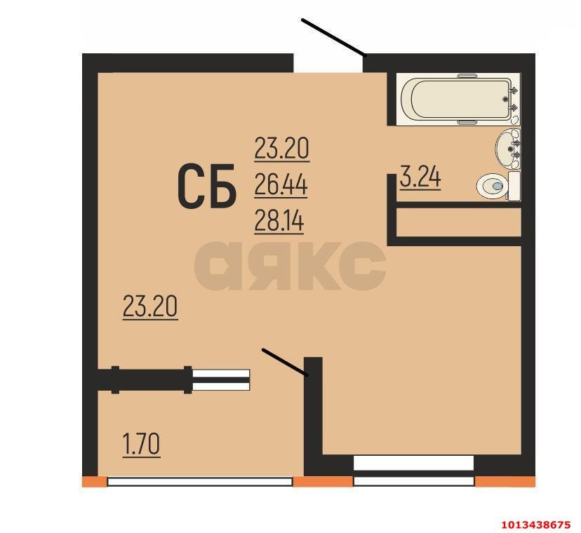 Фото №2: Студия 28 м² - Краснодар, Славянский, ул. Заполярная, 39лит10