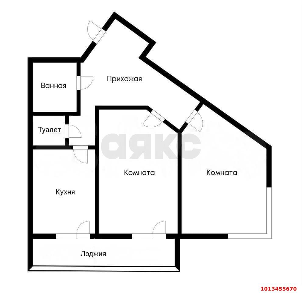 Фото №1: 2-комнатная квартира 59 м² - Краснодар, Музыкальный, ул. Агрохимическая, 136/1