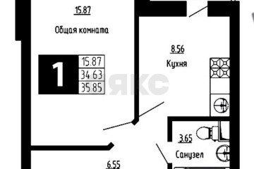 Фото №5: 1-комнатная квартира 35 м² - Пригородный, мкр. жилой комплекс Фруктовый Сад, ул. Софийская, 1