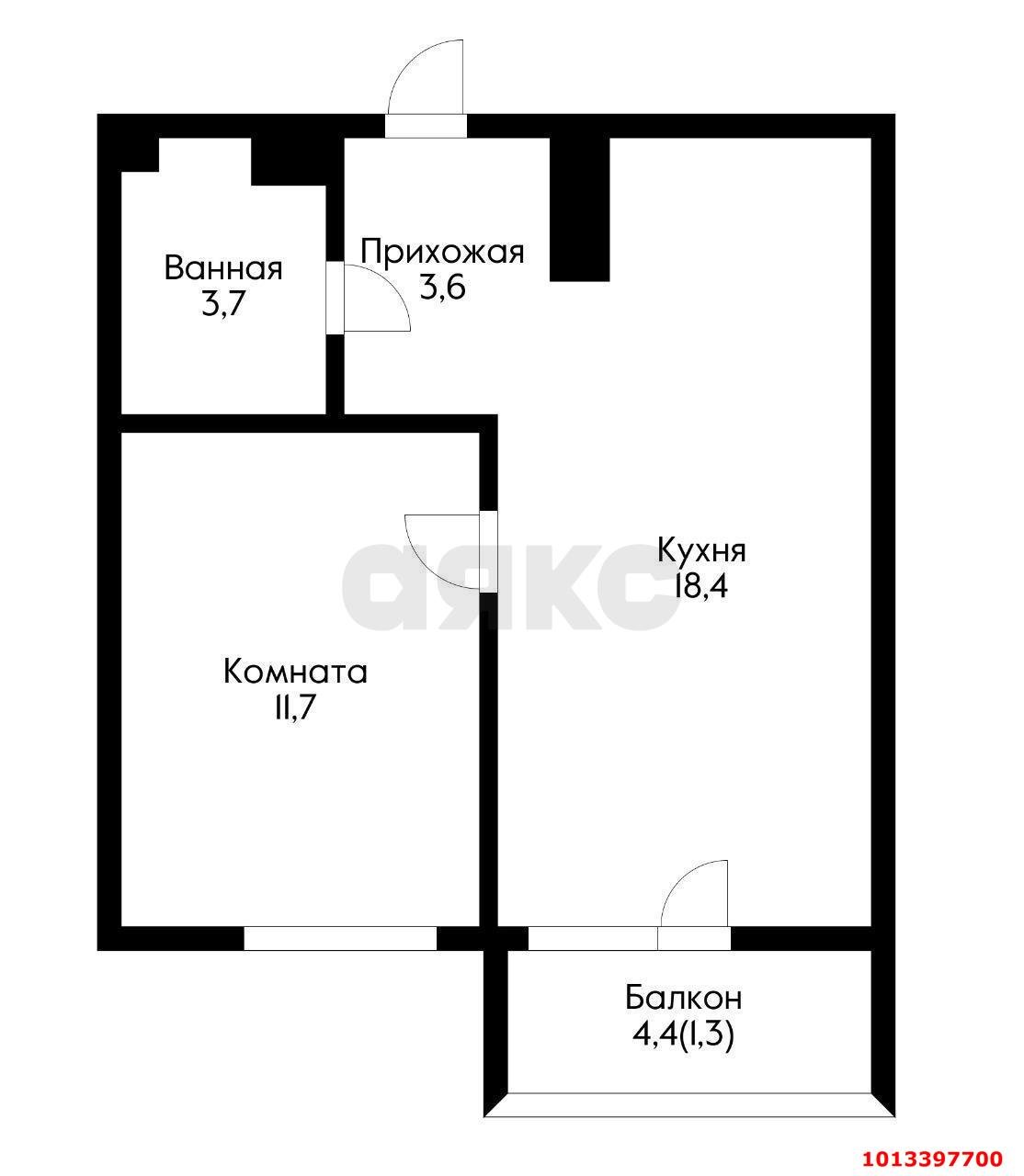 Фото №12: 1-комнатная квартира 43 м² - Краснодар, жилой комплекс Отражение, ул. Конгрессная, 41