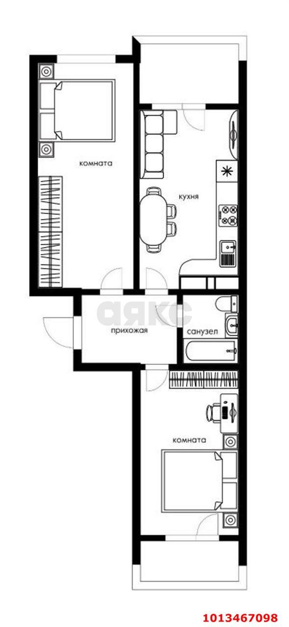 Фото №8: 2-комнатная квартира 60 м² - Краснодар, жилой комплекс Отражение, ул. Конгрессная, 41к1