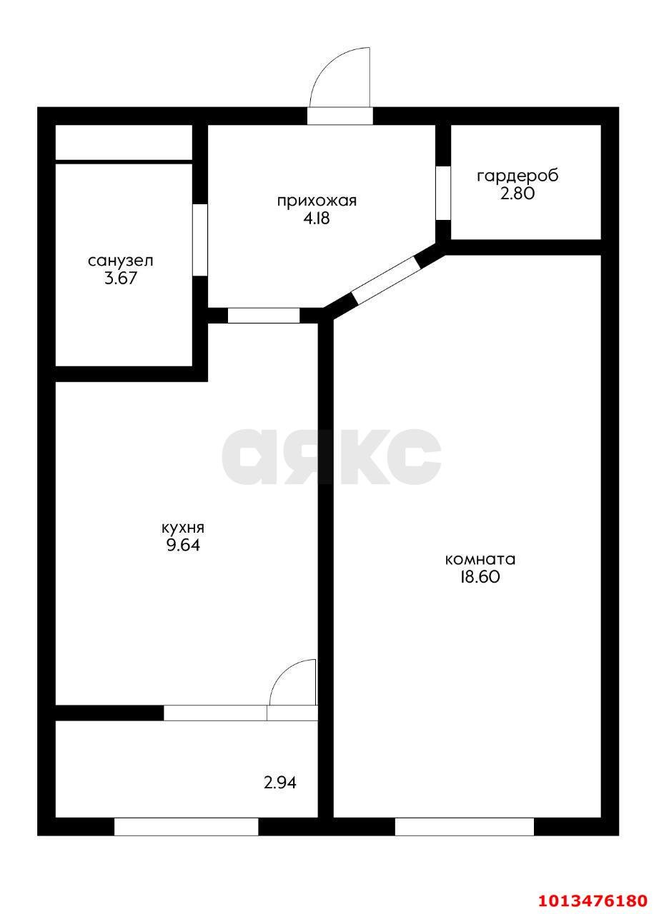 Фото №3: 1-комнатная квартира 38 м² - Краснодар, Завод Измерительных Приборов, ул. Зиповская, 40