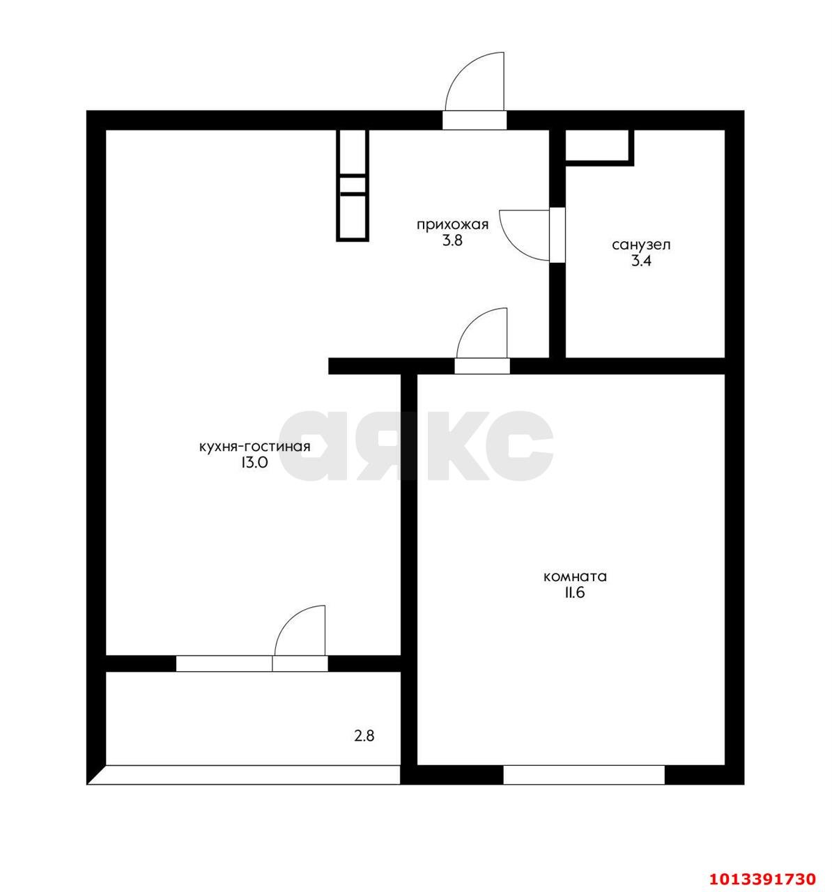 Фото №6: 1-комнатная квартира 35 м² - Краснодар, Парк Победы, ул. Героя Пешкова, 14