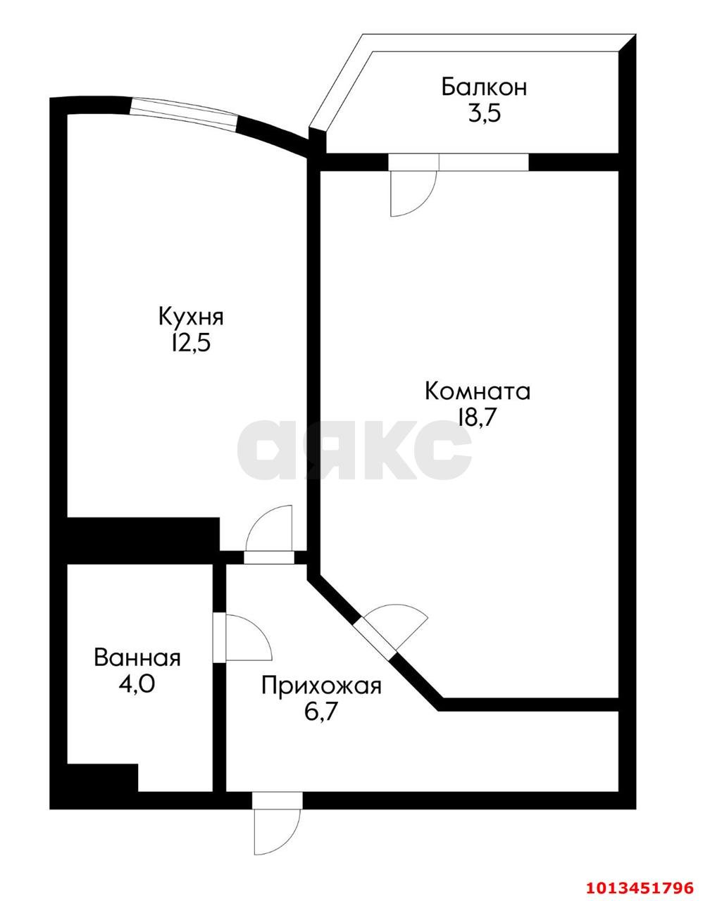 Фото №15: 1-комнатная квартира 45 м² - Краснодар, Школьный, ул. 9 Мая, 48/1к2