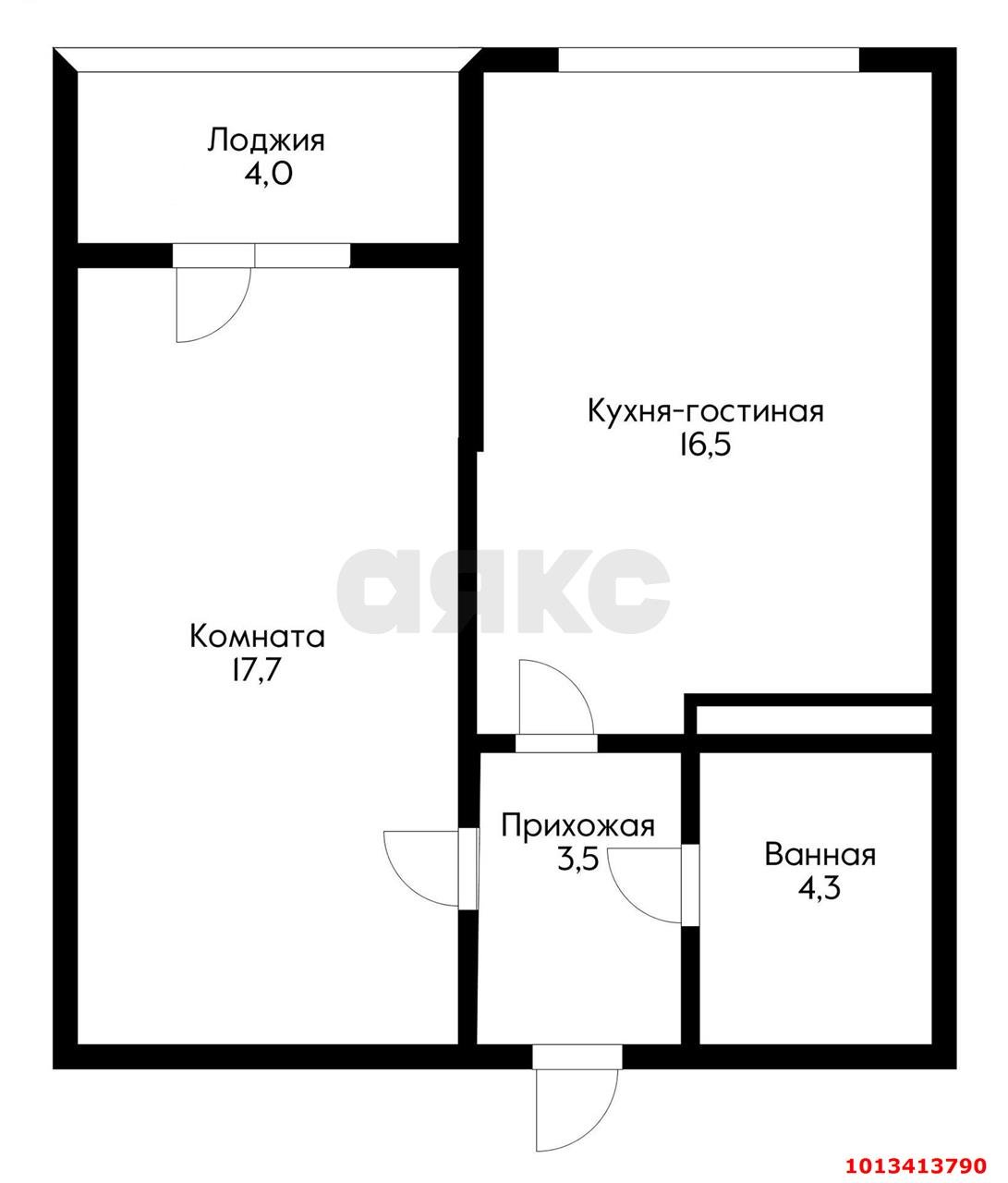 Фото №12: 1-комнатная квартира 46 м² - Краснодар, жилой комплекс Сказка Град, ул. имени В.Н. Мачуги, 166Ак1