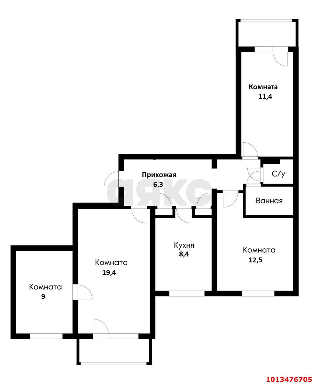 Фото №14: 4-комнатная квартира 77 м² - Краснодар, Фестивальный, ул. имени Тургенева, 199/1