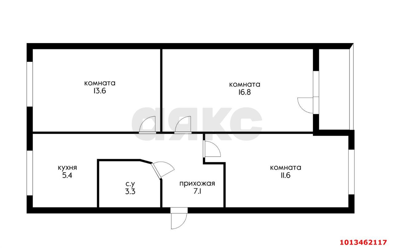 Фото №10: 3-комнатная квартира 60 м² - Краснодар, Фестивальный, ул. имени Тургенева, 162